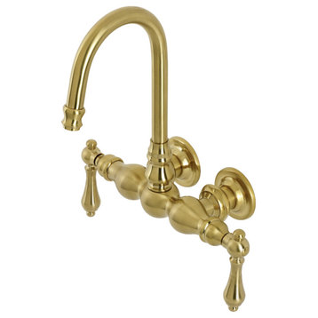 AE1T7 3-3/8" Wall Mount Tub Faucet, Brushed Brass