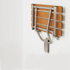 ADA Folding Wall Mount Teak Phenolic Bathroom Shower Seat Bench, 18"