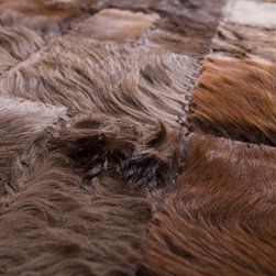Modern Handmade Cowhide Patchwork Area Rug, Rectangle, Brown Gray, 5'11" x 2'0" - Hall And Stair Runners