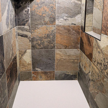 Century Home Bathroom with Vessel Sink and Tiled Shower ~ Seville, OH