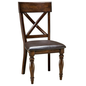 Intercon Furniture Kingston X-Back Side Chair (Set of 2) in Raisin