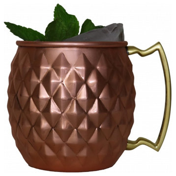 The Pineapple Shaped Copper Moscow Mule Barrel Mug, 16 oz