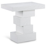 Meridian Furniture - Westmount Table, White, End Table - Bring impressive style and distinct beauty to your living room or family room with this Westmount End Table. The striking white finish and refined design of this table are sure to captivate your guests' attention. The ash veneer construction of this piece ensures a perfect blend of elegance and sturdiness, making it a long-lasting addition to your home.
