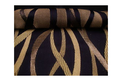 * 5 Meter * Soho Black Retro Spiral Jacquard Curtain Fabric upholstery Material