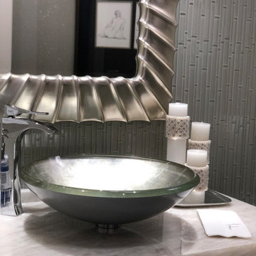 Elegant Powder Room with Vessel Sink
