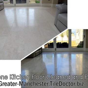 Dull Limestone Tiles Brought Back to Life with Burnishing in Peel Green