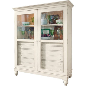 Wood Curio Cabinet With Glass Doors White Traditional China