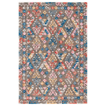 Safavieh Micro-Loop Mlp351F Traditional Rug, Gray and Blue, 4'0"x6'0"