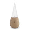 ZIBA Aromatherapy Nebulizing Cool Mist LED Handblown Diffuser, Solid Wood Base