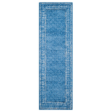 Safavieh Adirondack Collection ADR110 Rug, Light Blue/Dark Blue, 2'6"x14'