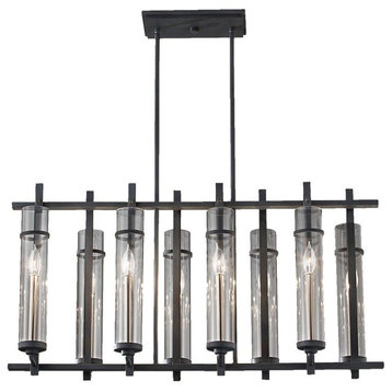 Feiss Ethan 8-Bulb Antique Forged Iron/Brushed Steel Chandelier