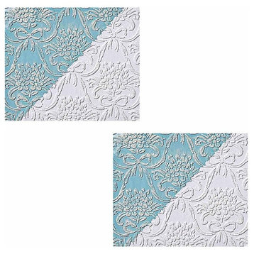 2 Wallpapers White Embossed Textured Vinyl Kensington |