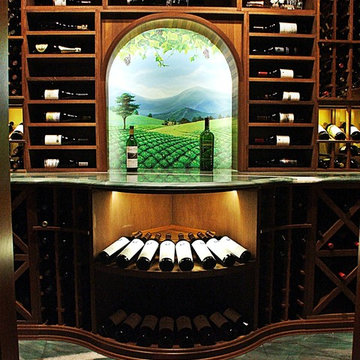 Green Marble Glass Enclosed Wine Cellar