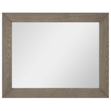 Frame Wall Mirror, Brown Oak, Wood, Modern, Mid Century Living Guest Suite