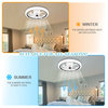 White LED Flush Mount Ceiling Fan with Dimmable Light and Remote Control
