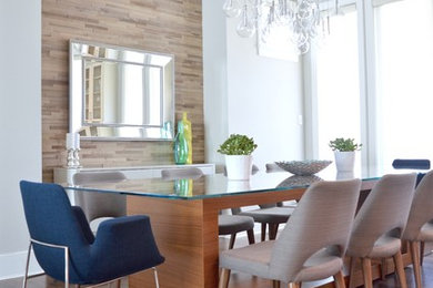 Example of a transitional dining room design in Vancouver