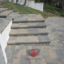 sloped driveway and boxes