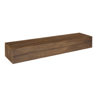 Kate and Laurel Havlock Wood Shelf Set, Rustic Brown 2 Piece 24 inch