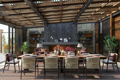 Design ideas for a contemporary living room in Other.