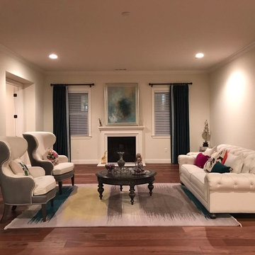 Chadwick 92" sofa, Rand wing leather chairs, Maya coffee table.,Brushstrokes are