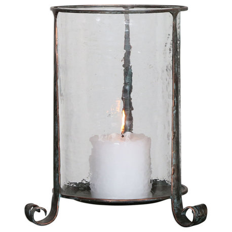 Uttermost Nicia 13.75" Candleholder in Tarnished Copper Bronze