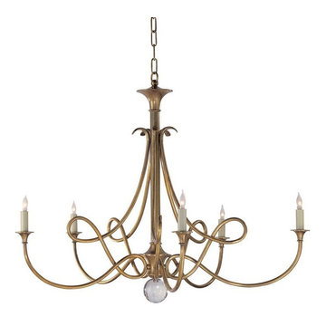 Visual Comfort Studio 5 Light Large Double Twist Chandelier in Hand Rubbed Antiq