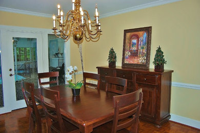 Dining Room W/ Farm Table and Wine Cabinet- Sideboard