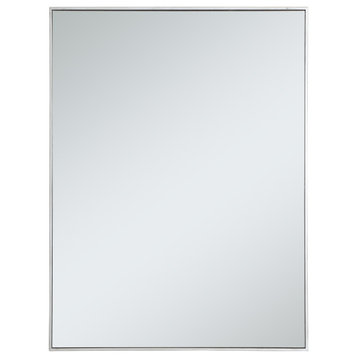 Home Living Metal Frame Rectangle Mirror 36", Silver