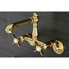 Kingston Brass KS7222BEX Essex Wall Mount Kitchen Faucet, Polished Brass