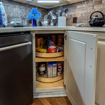 Two Tone White and Wood Kitchen