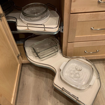 "Cloud" swing out allows extra storage in the "hard to reach" cabinets.