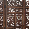Zimlay Traditional Flourished Wooden 4-Panel Screen 23782