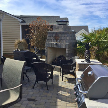 Outdoor Fireplace with Paver Patio – Charleston, SC