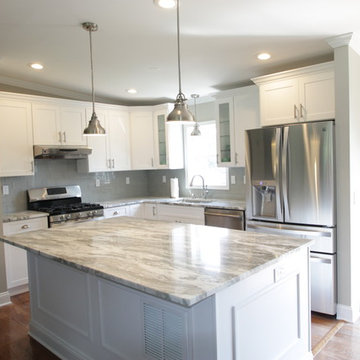Washington NJ. (Yellow to Gray, Yellow Oak to White) Kitchen Renovation