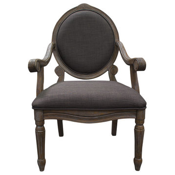 Khloe Accent Arm Chair and Table Set, Antique-Style Gray, 3-Piece Set