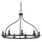 Mitzi by Hudson Valley Lighting - Kendra, 9-Light Chandelier, Old Bronze Finish - A classic silhouette gets an update. A curved suspension adds a surprising shape to this chandelier and linear fixture. Short metal candleholders fill the frames while filling any room with bright, clear light.