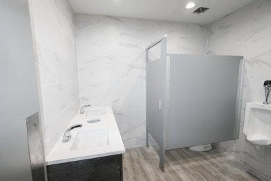 Design ideas for an industrial bathroom in New York.