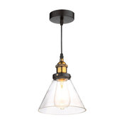 Leta Industrial Clear Glass Pendant Light