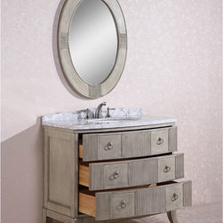 Abel Antique 48 inch Bathroom Vanity Carrara White Marble Top - Bathroom Vanities And Sink Consoles