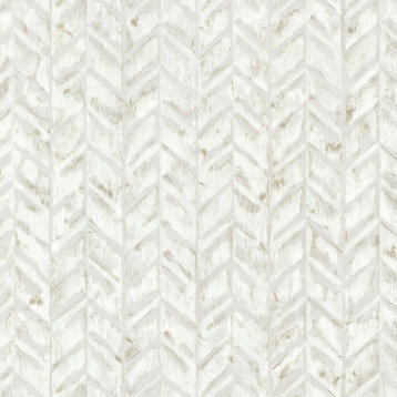Foothills Ivory Herringbone Texture Wallpaper Bolt