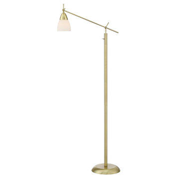 Weimar LED Floor Lamp, Satin Brass