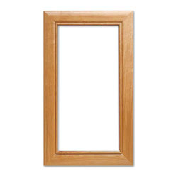 Sheffield Glass Cabinet Door from CabinetNow.com shown in Red Birch - Kitchen Cabinetry