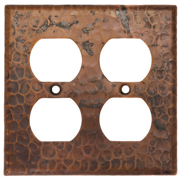 Copper Switchplate Double Duplex, 4-Hole Outlet Cover