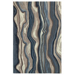 Liora Manne - Ravella Ipanema Indoor/Outdoor Rug, Blue/Gray, 8'3"x11'6" - This hand-hooked area rug will transport you to the shore of Ipanema beach. Imagine the abstract undulating lines are the waves crashing into the sandy shore. This expertly shaded piece will effortlessly compliment your indoor or outdoor space. Made in China from a polyester acrylic blend, the Ravella Collection is hand tufted to create vibrant multi-toned detailed designs with tight textural loops and a high quality finish. The material is flatwoven, weather resistant and treated for added fade resistance, making this area rug perfect for indoor or outdoor placement. This soft, durable area rug is ideal for your patio, sunroom or those high traffic areas such as your kitchen, living room, entryway or dining room. Intricately shaded yarns bring to life the nature inspired designs of this collection that will beautifully accent your home. Limiting exposure to rain, moisture and direct sun will prolong rug life.