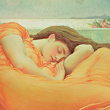 Flaming June, 1895: Canvas Replica Framed Painting, Small