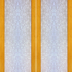 BM-36 Interior Bamboo Contemporary Contempo Glass Double Door - Interior Doors