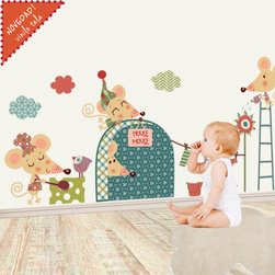 Vinilo infantil de tela Ratoncitos - Kids Wall Decor