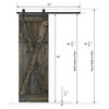 Solid Wood Barn Door, Made in USA, Hardware Kit, DIY, Ebony, 28x84"