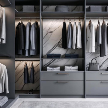 High-End Custom Walk-in Closet Systems by VelArt, Miami
