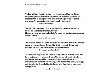 A few comments from clients